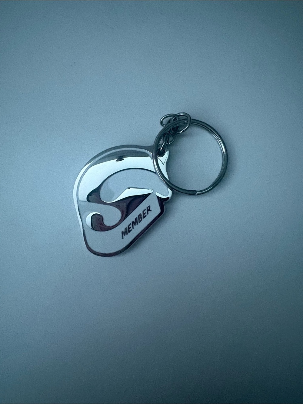 Glossier Silver 'Member' Keychain